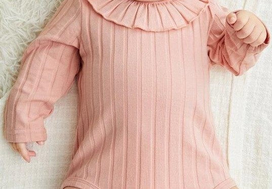 Baby Ribbed Knit Ruffle Bodysuit