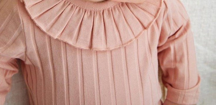 Baby Ribbed Knit Ruffle Bodysuit