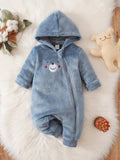 Baby Dusty Blue Hooded Jumpsuit