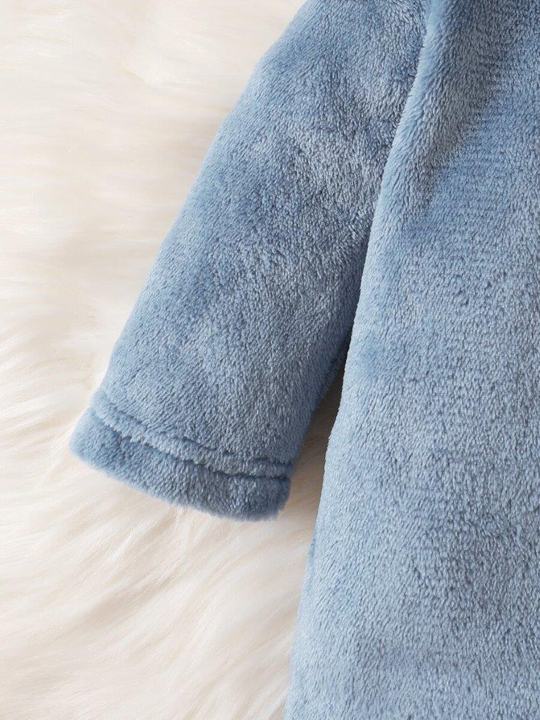 Baby Dusty Blue Hooded Jumpsuit