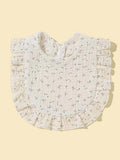 Baby Flower Pattern Ruffle Bib