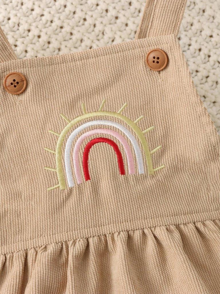 Baby Camel Corduroy Rainbow Dress