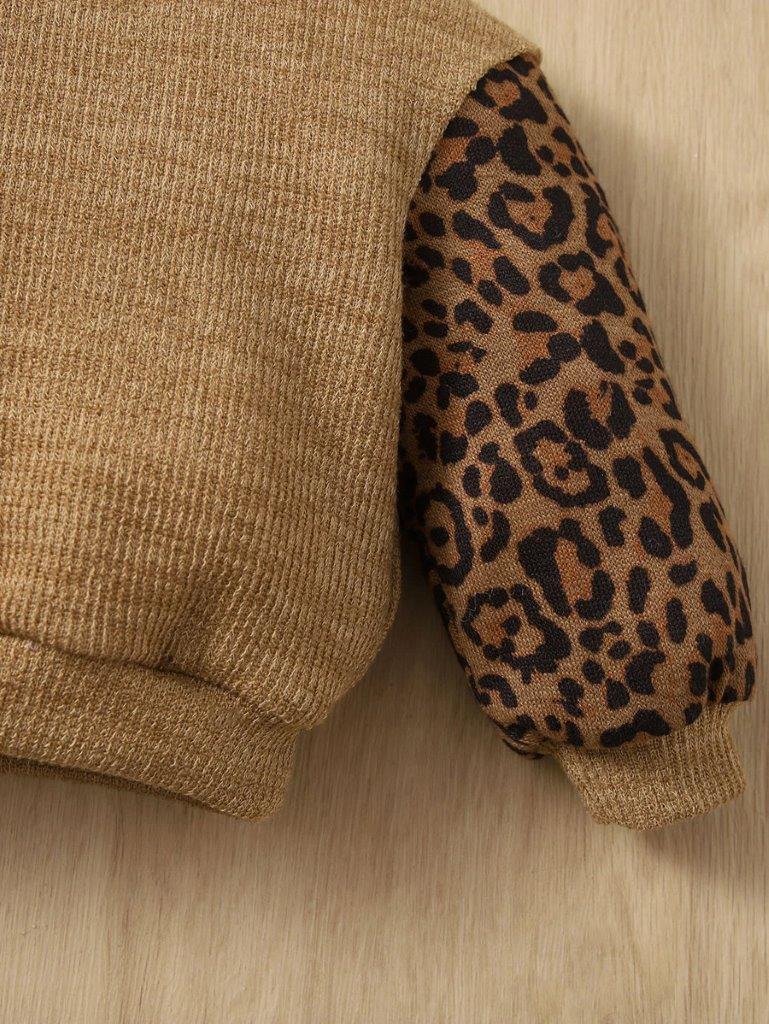 Baby Leopard Print Knitted Pullover
