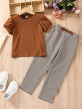 Toddler Girls Puff Sleeve 2 Piece Set
