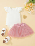 Baby Ribbed Bodysuit And Skirt Set