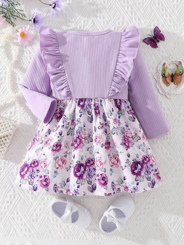 Baby Purple Flower Bow Dress