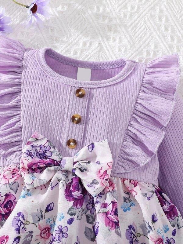 Baby Purple Flower Bow Dress