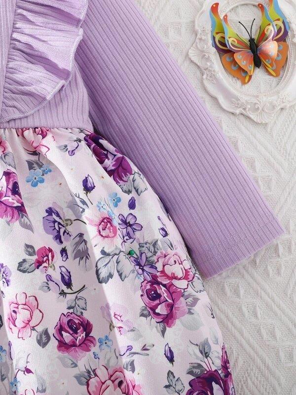 Baby Purple Flower Bow Dress