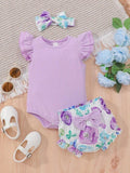 Baby Ribbed Ruffle Tee 3 Piece Set