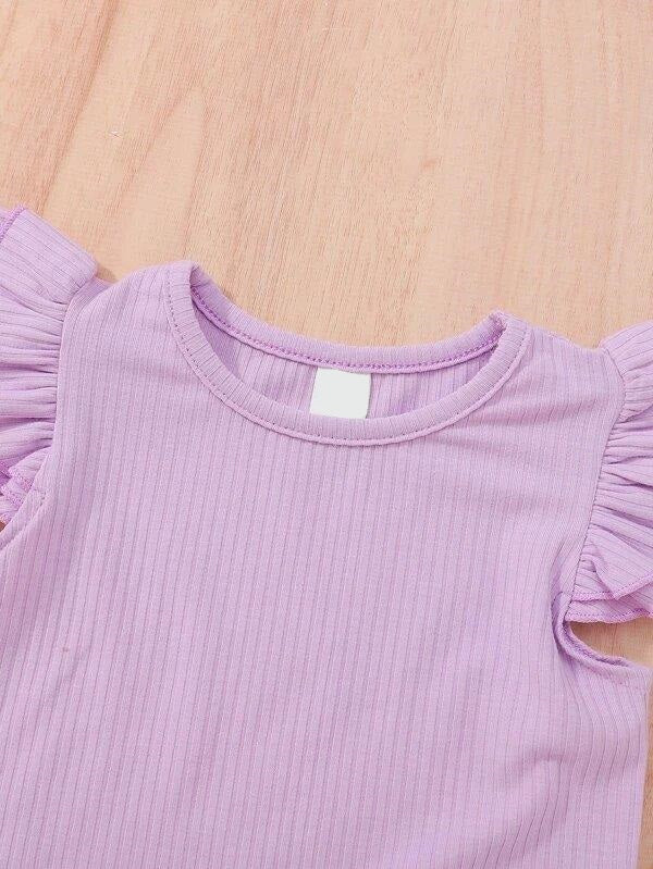 Baby Ribbed Ruffle Tee 3 Piece Set