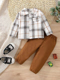 Baby Pocket Check Print Shirt And Pants