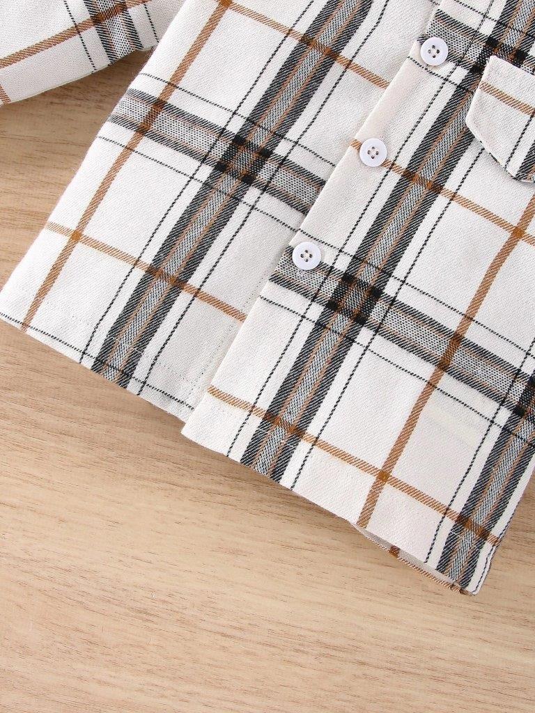 Baby Pocket Check Print Shirt And Pants