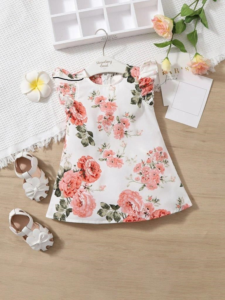 Baby Flower Tunic Dress White