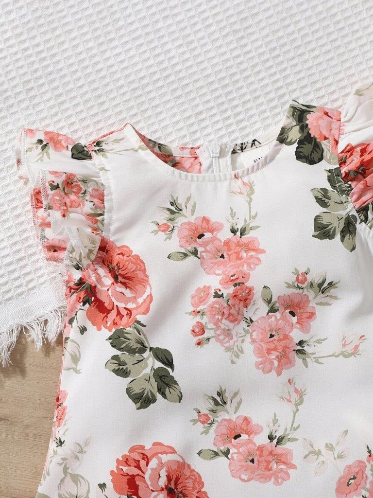 Baby Flower Tunic Dress White