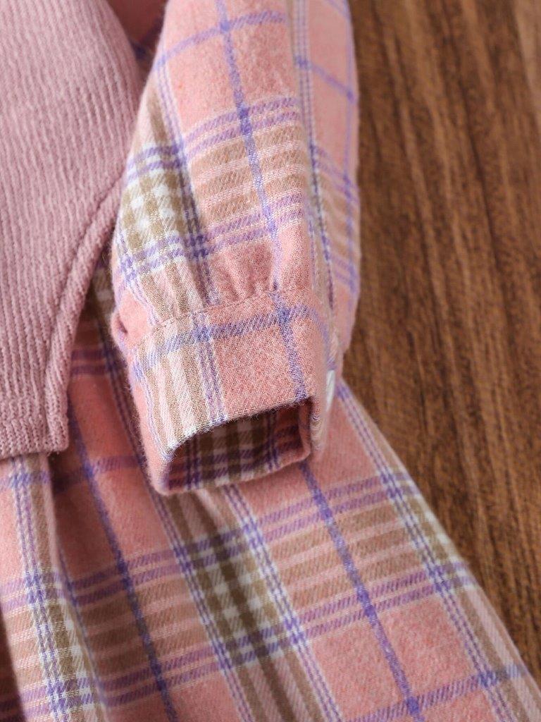 Toddler Girls Hem Vest And Plaid Shirt Dress