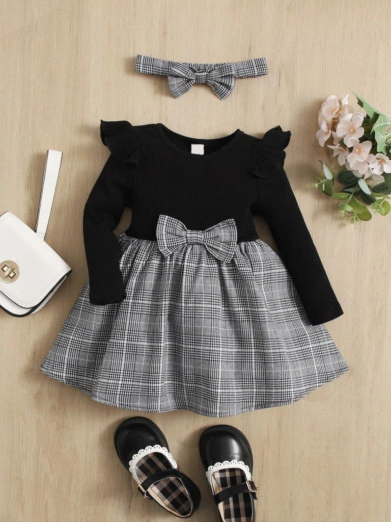 Baby Plaid Print Ruffle Dress