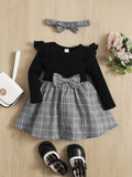 Baby Plaid Print Ruffle Dress