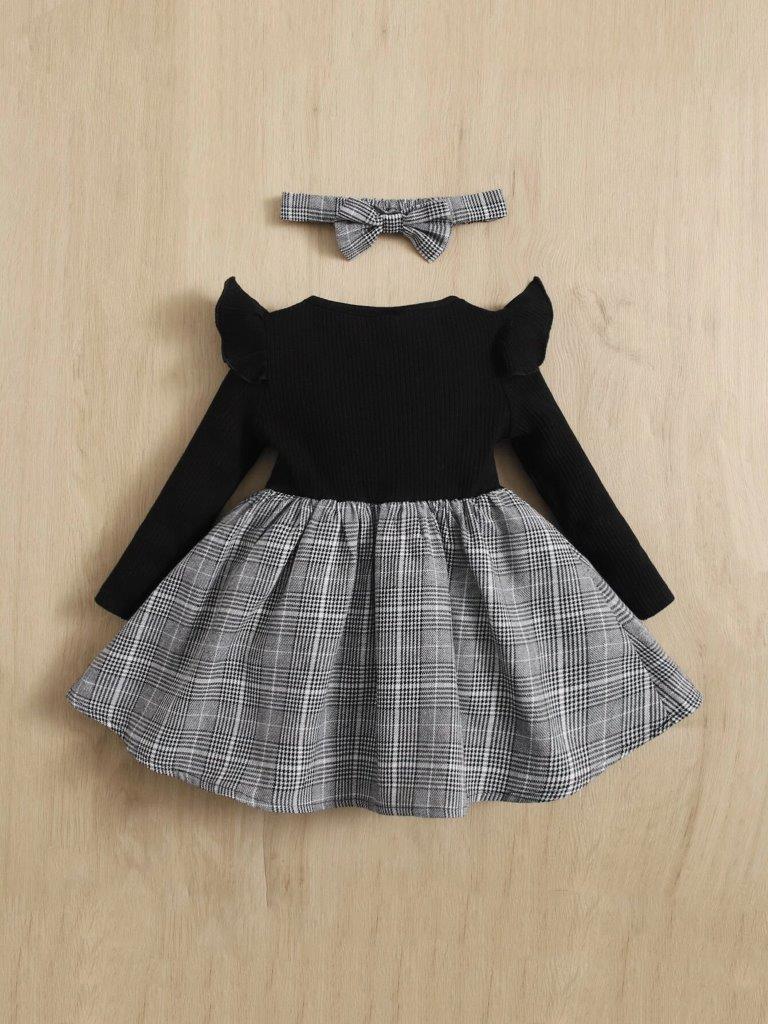 Baby Plaid Print Ruffle Dress