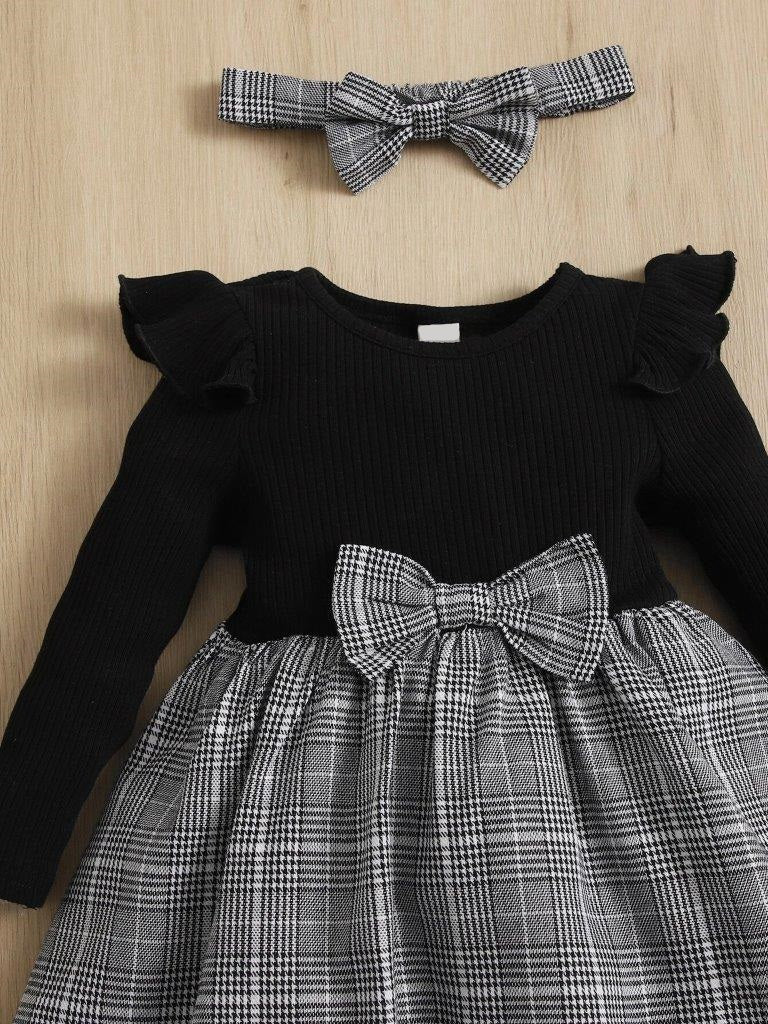 Baby Plaid Print Ruffle Dress