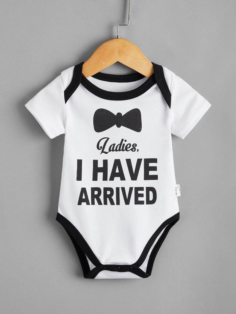 Baby Bow Tie Slogan Bodysuit