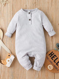 Baby Unisex Button Jumpsuit Light Grey