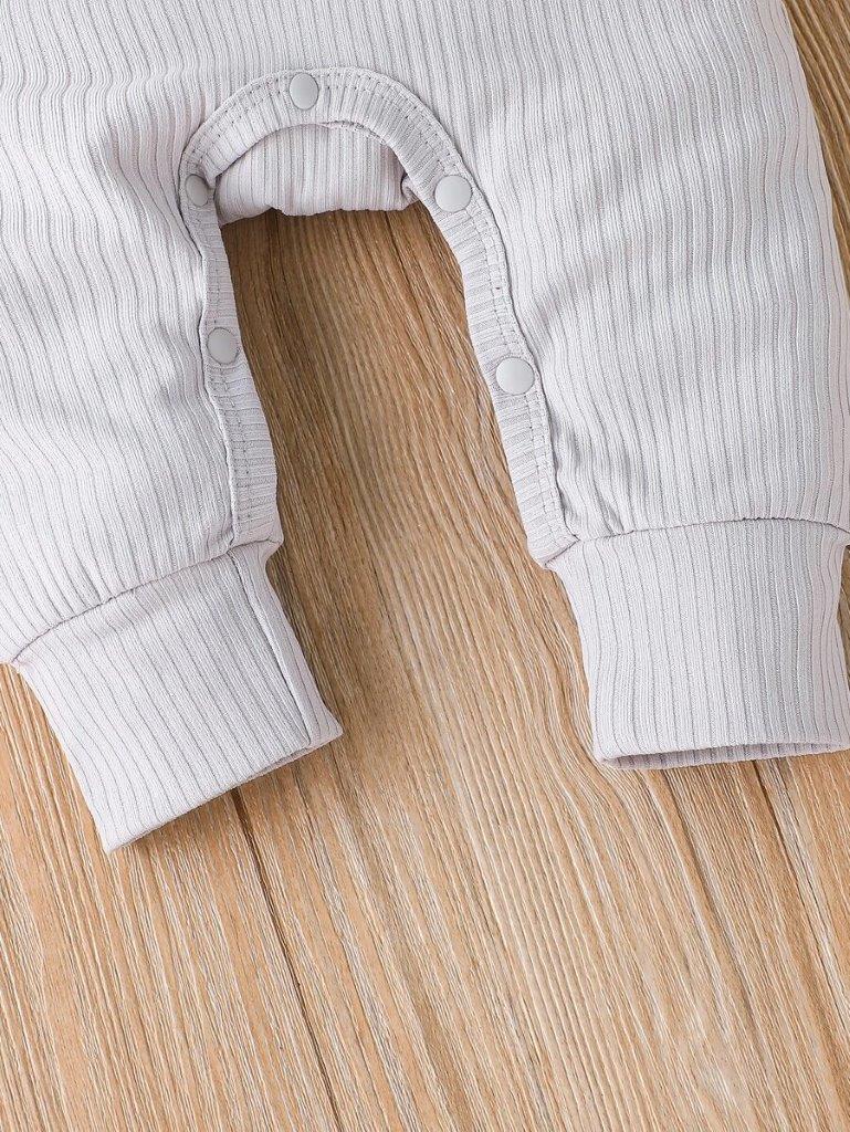Baby Unisex Button Jumpsuit Light Grey