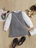 Baby Black And White Frilled Neck Dress