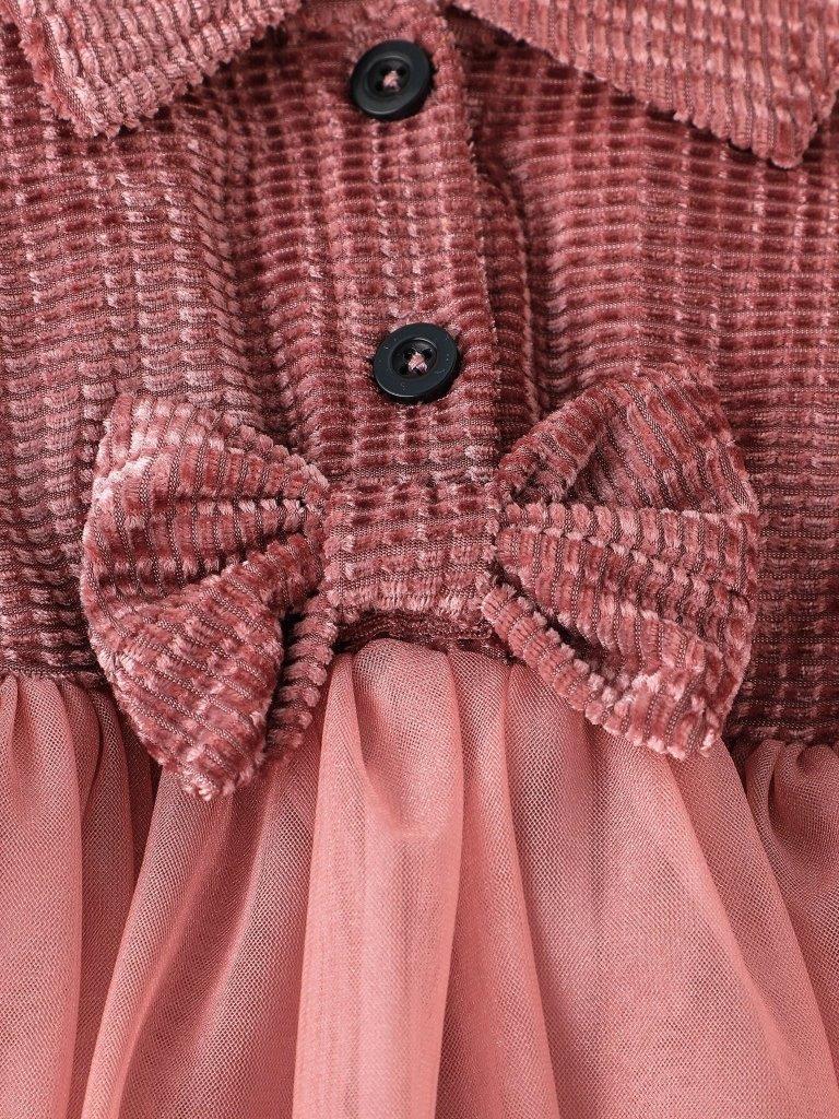 Baby Front Bow Velvet Dress