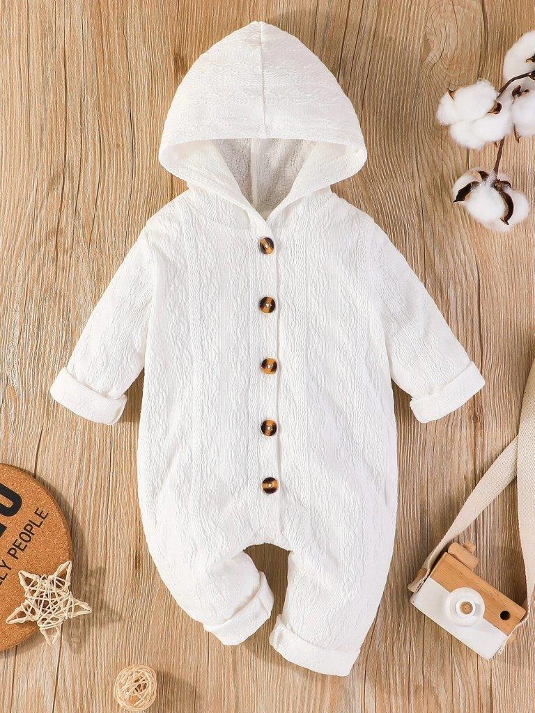 Baby Button Hoodie Jumpsuit