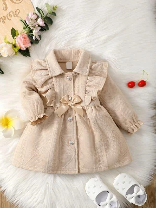 Baby Ruffle Trim Pattern Coat