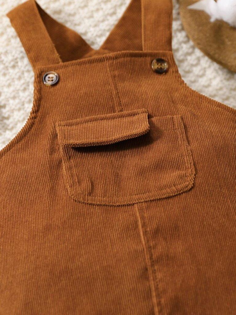 Baby Unisex Flap Corduroy Dungaree