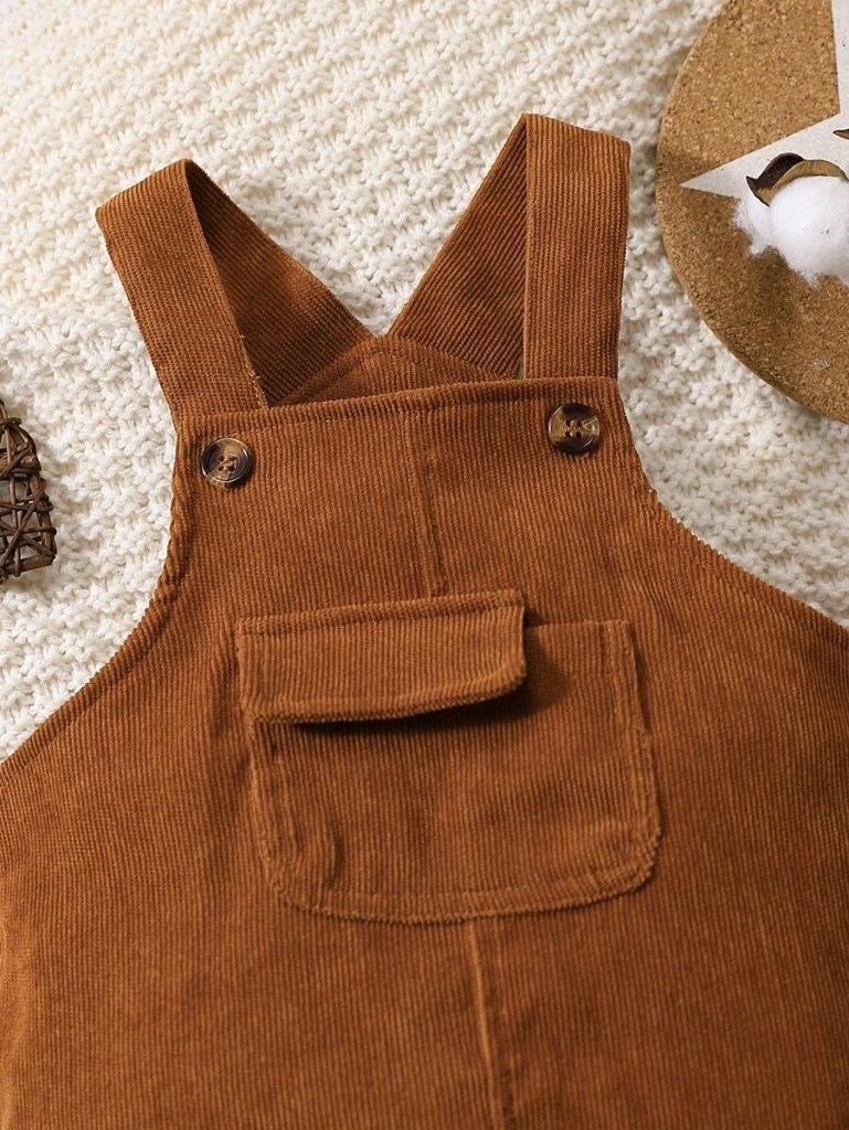 Baby Unisex Flap Corduroy Dungaree