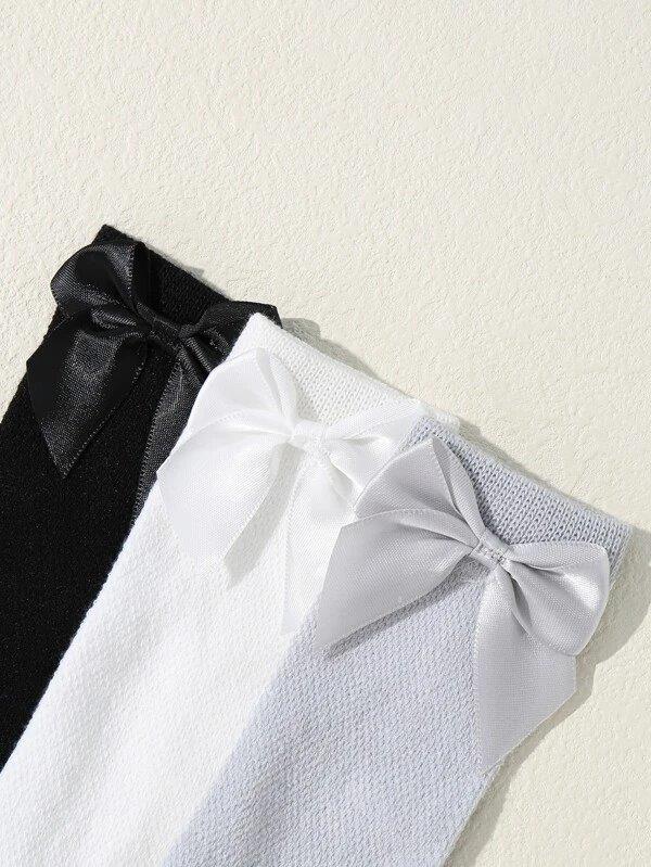 Baby Set of 3 Bow Socks 1-2 Years Mix 1