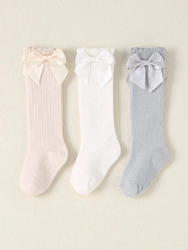 Baby Set of 3 Bow Socks 1-2 Years Mix 2