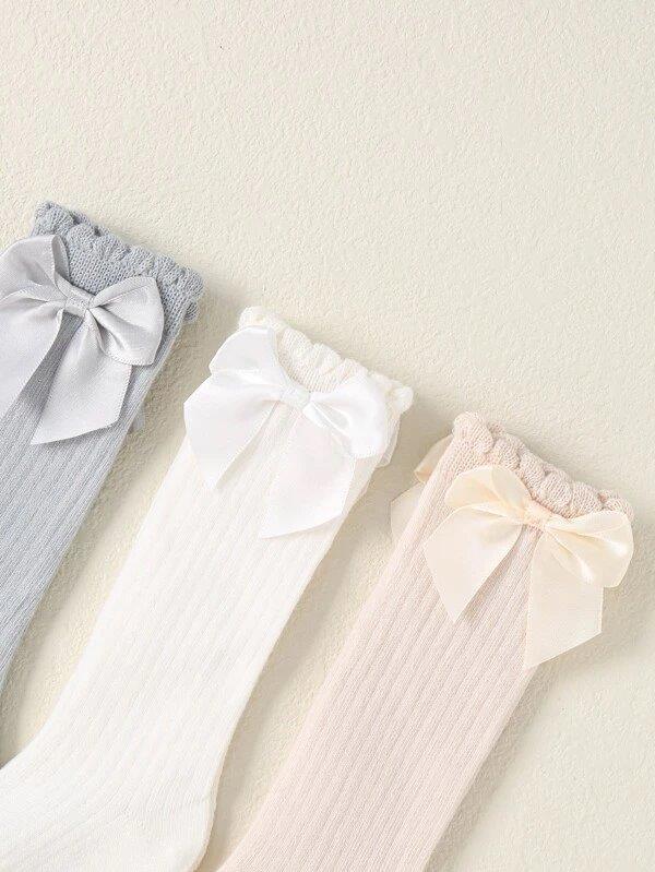 Baby Set of 3 Bow Socks 1-2 Years Mix 2