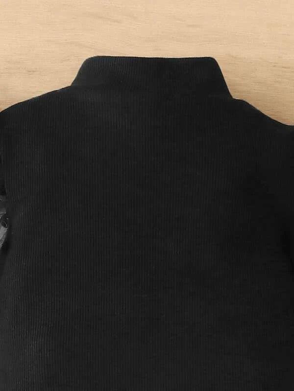 Baby Dotted Long Sleeve Ribbed Knit Bodysuit