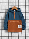 Toddler Boys Half Zip Hooded Jacket