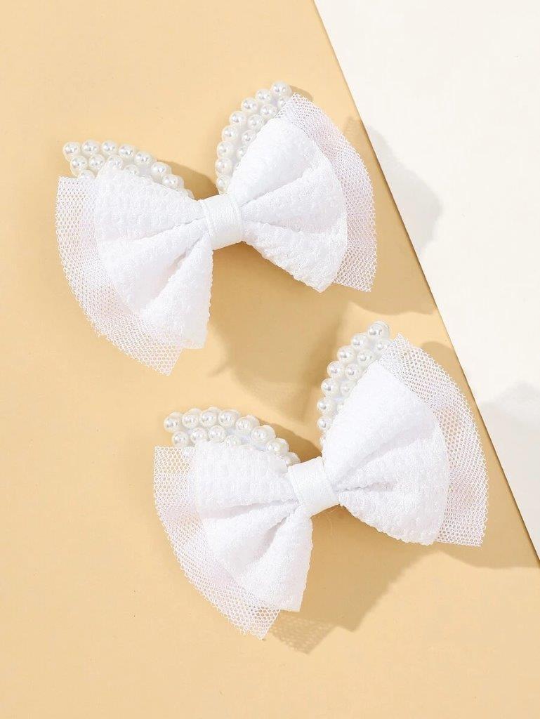 2 Piece Faux Pearl Hair Clips Set