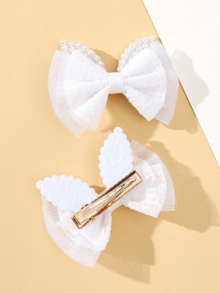 2 Piece Faux Pearl Hair Clips Set