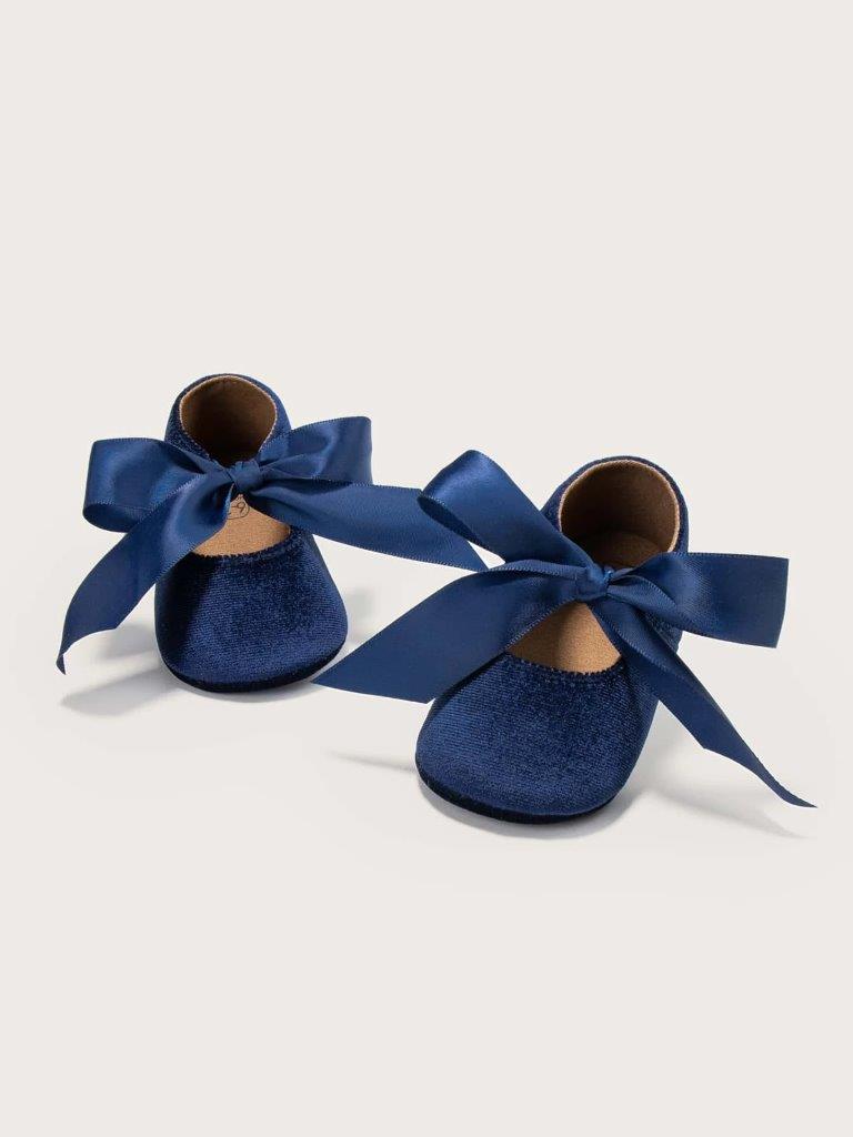 Baby Blue Velvet Flats