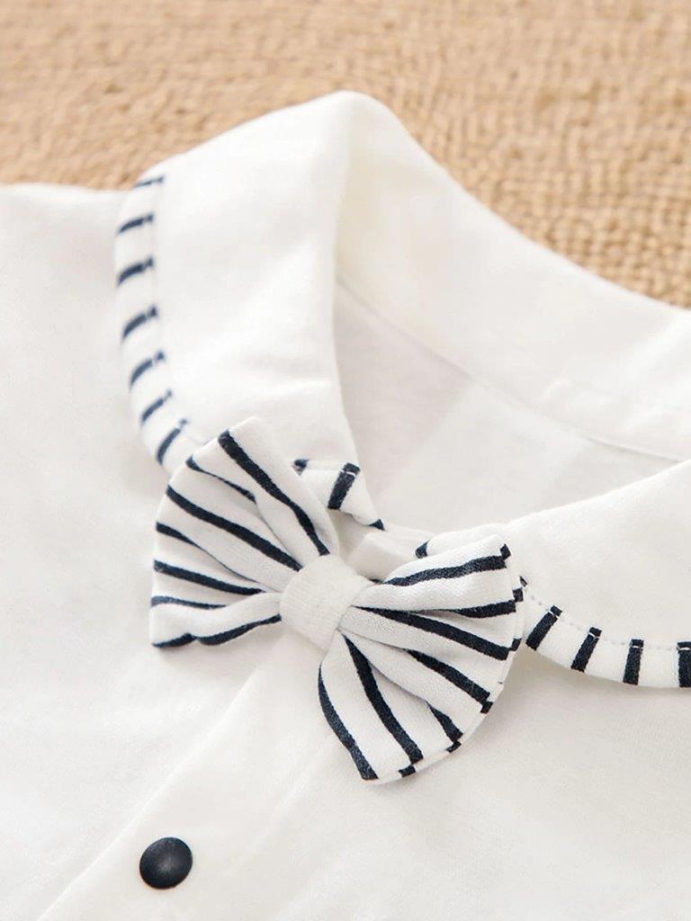 Striped Bow Tie Baby Grow