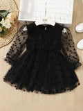 Baby Black Polka Dot Flounce Dress