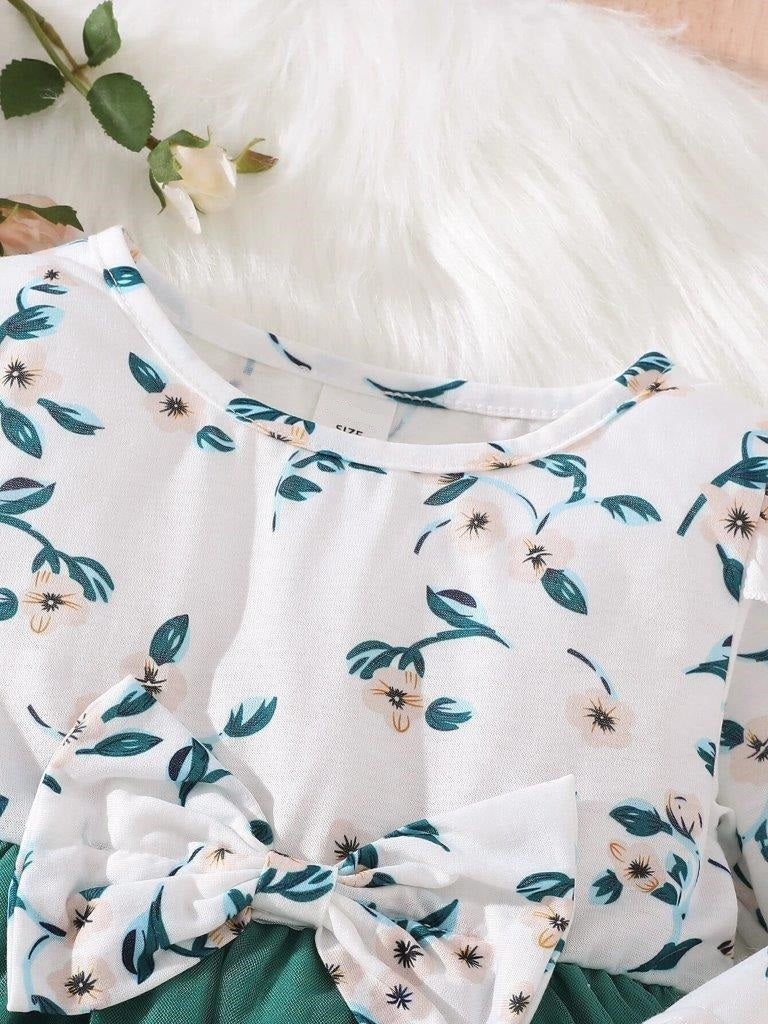 Baby Green Ruffle Floral Dress