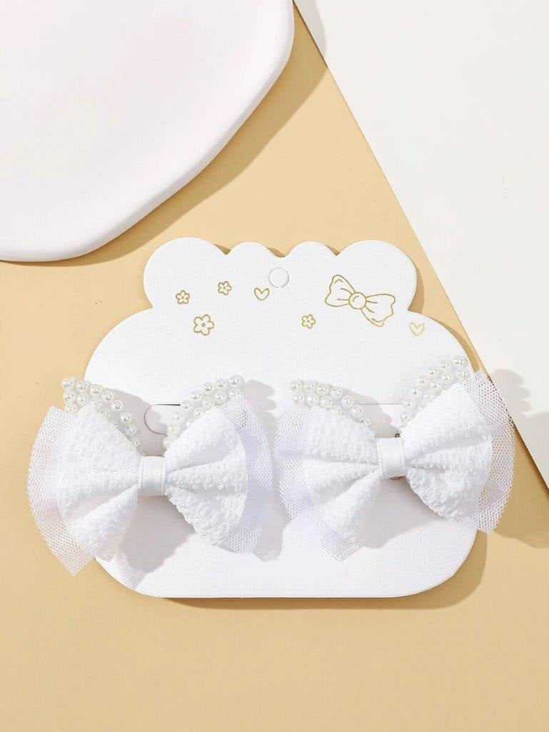 2 Piece Faux Pearl Hair Clips Set