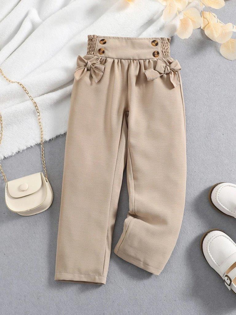 Toddler Girls Waist Bow Pants