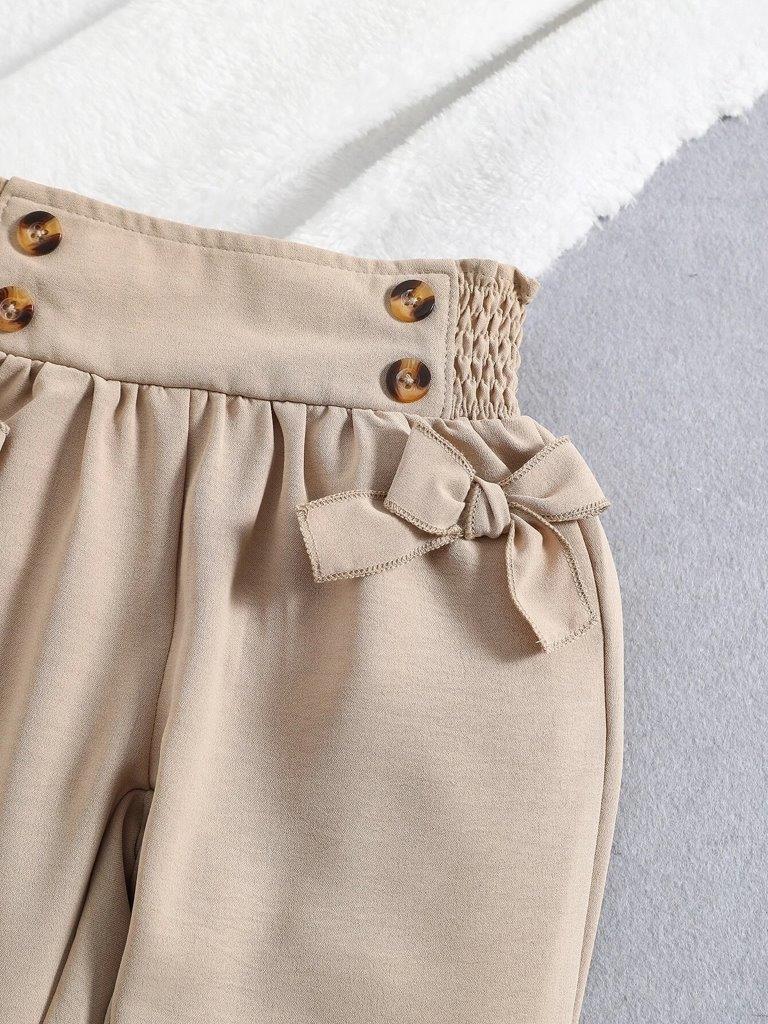 Toddler Girls Waist Bow Pants