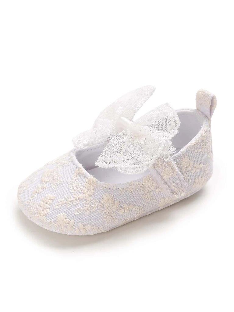 Baby Embroidered White Flats