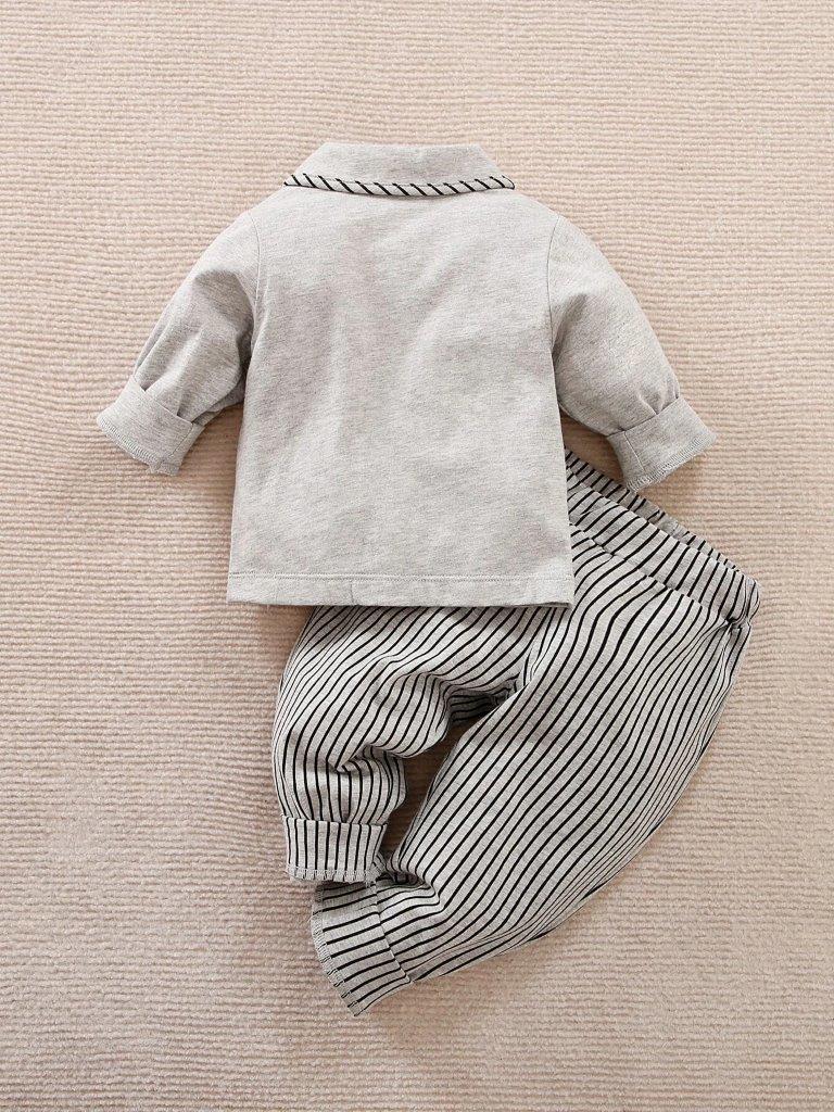 Baby Stripe Bow Tie Set