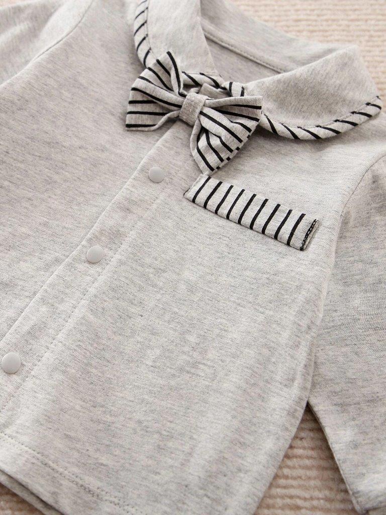 Baby Stripe Bow Tie Set