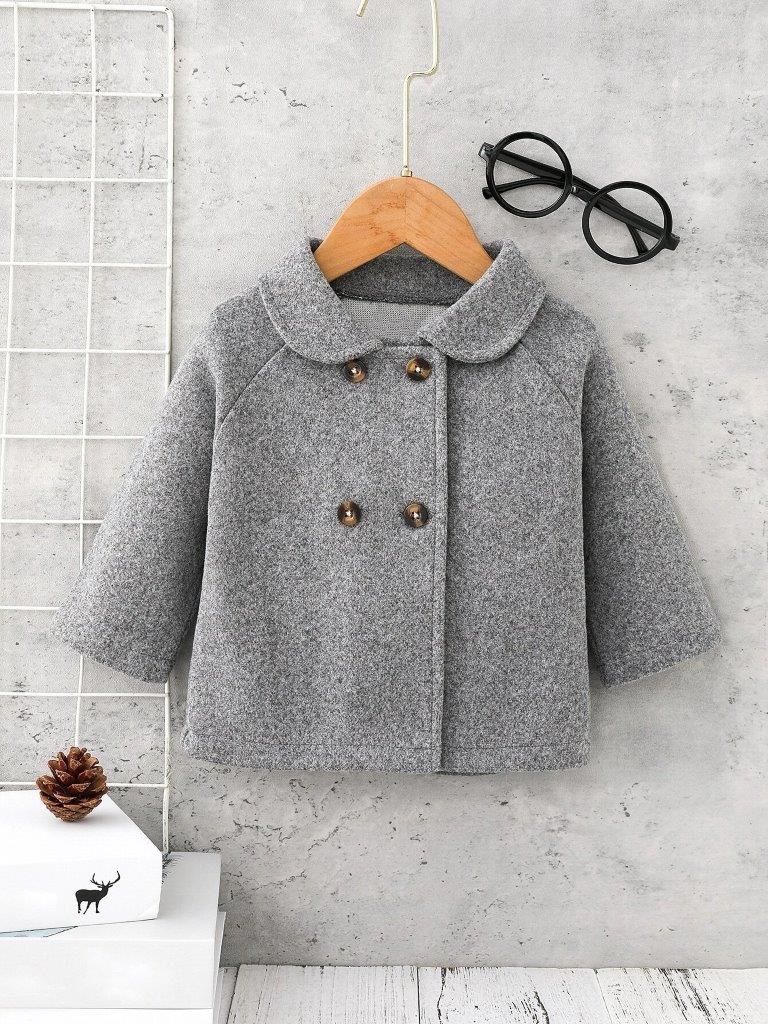 Baby Double Breasted Grey Coat